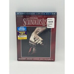 Schindler’s List 20th Anniversary Blu-ray/DVD 3-Disc Set (2013) New Sealed